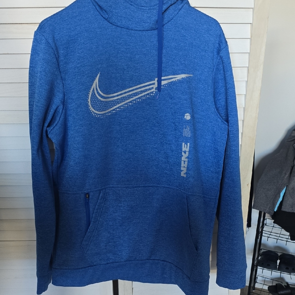 Nike Blue Hoodie with Silver Logo